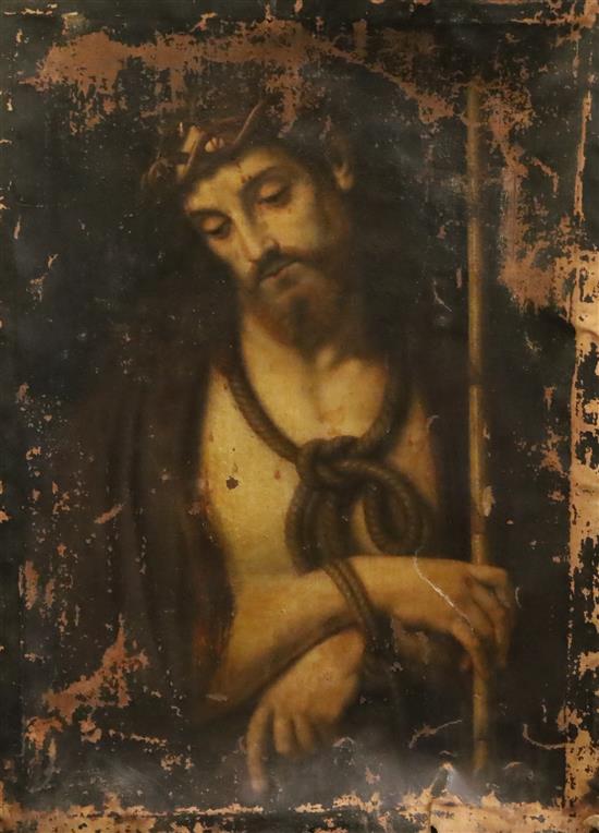 Continental School (18th/19th century) Christ wearing the crown of thorns 25.5 x 18in., unframed